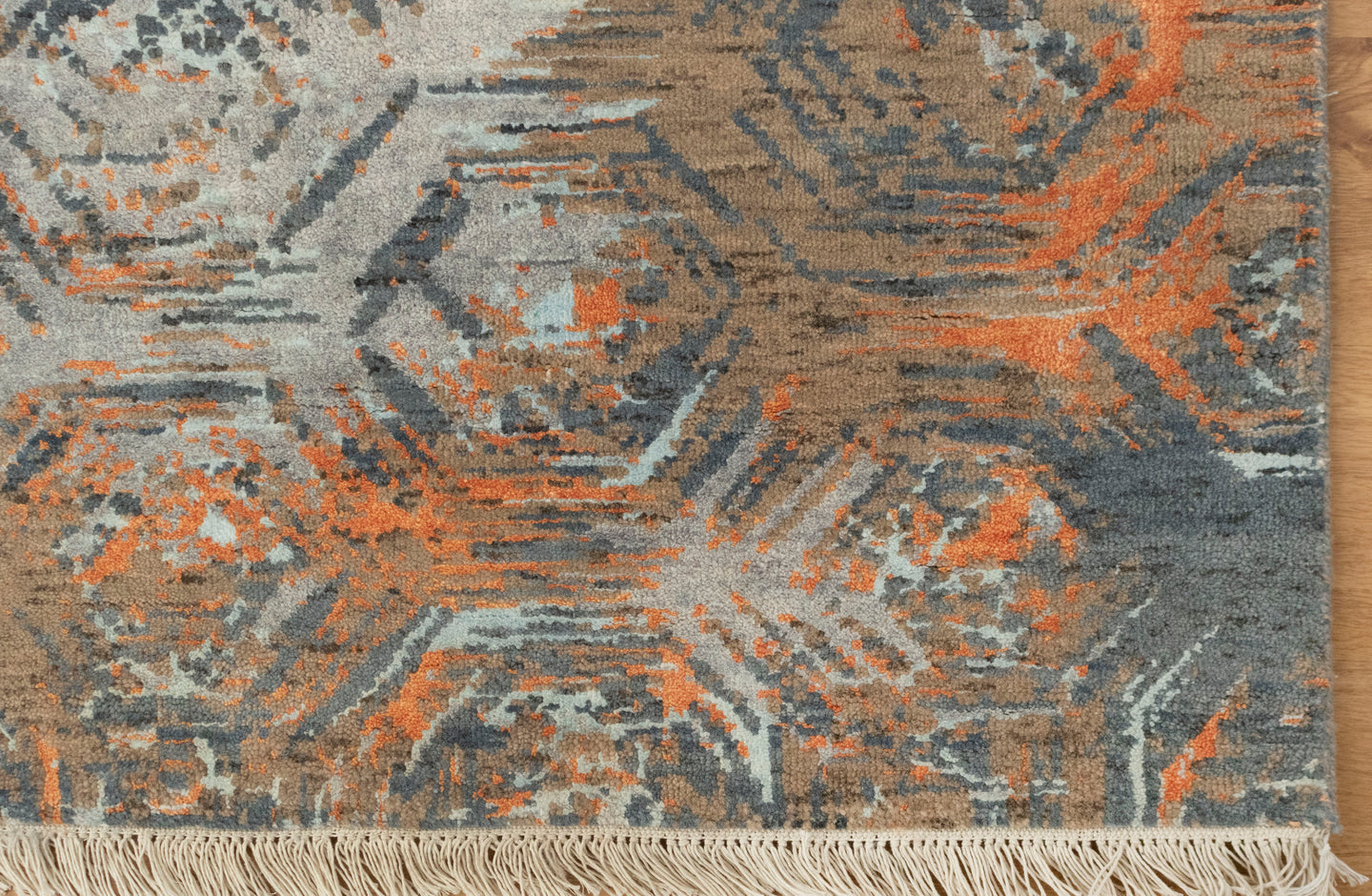 6x9 Erased Granite Colorful Geometric Handmade Rug | Best Rugs Online UK